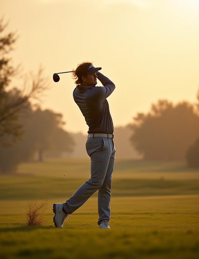 Coach de golf effectuant un swing élégant à Montrouge